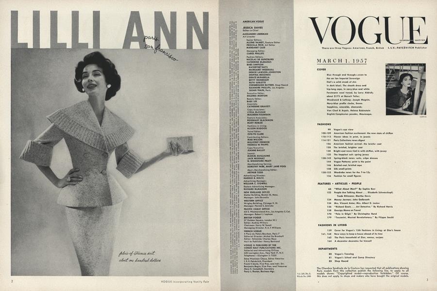 Table of Contents | Vogue | MARCH 1, 1957