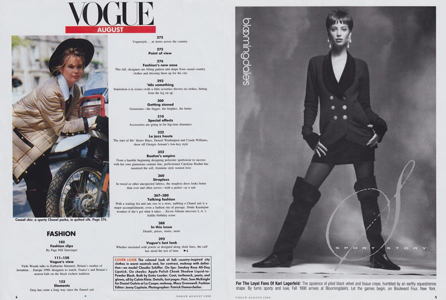 Table of Contents | Vogue | AUGUST 1990