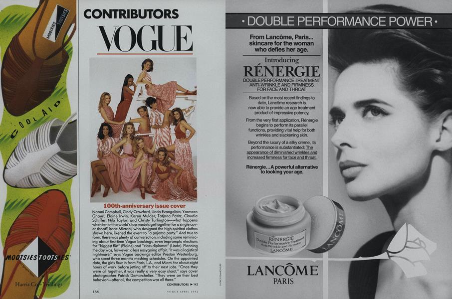 『US VOGUE』1992年4月号（100周年記念特別号） 100th-anniversary Issue Cover/Kennedy Fraser | Vogue | APRIL 1992